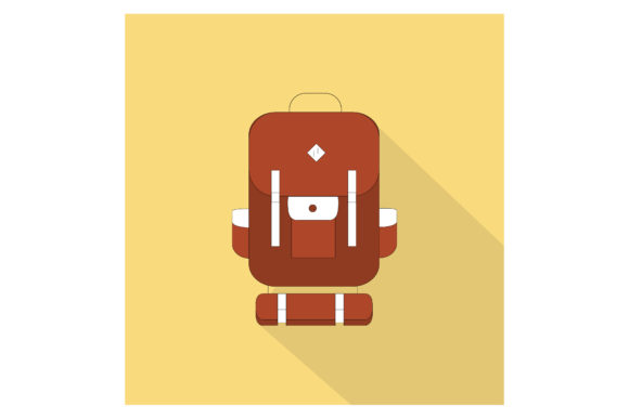 Bag School Flat Icon Illustration Vector Review for Real Embroidery Use