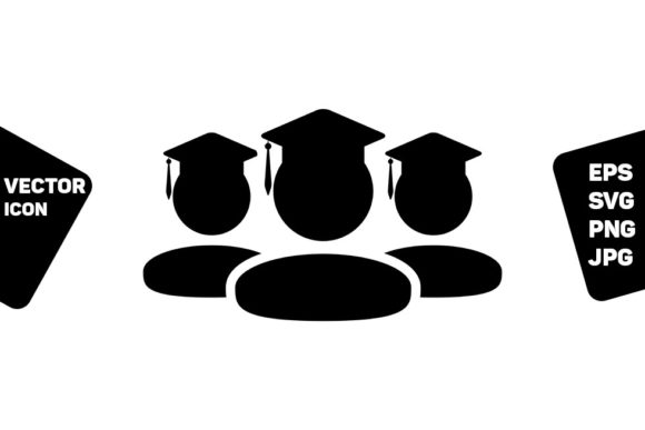 Graduation Icon Vector Male Group: Design Review for Real Embroidery Projects