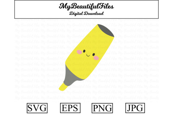 Kawaii School Marker Design for Embroidery Projects