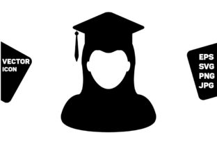 Reviewing the Study Icon Vector Female Student Person for Embroidery Use