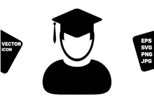 Student Icon Vector Male Person Profile Review for Real Embroidery Use